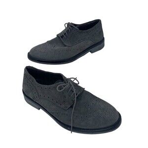 EREDI PISAÑO Italy Men's Derby Lace up Shoes Size 40 Grey Suede Leather